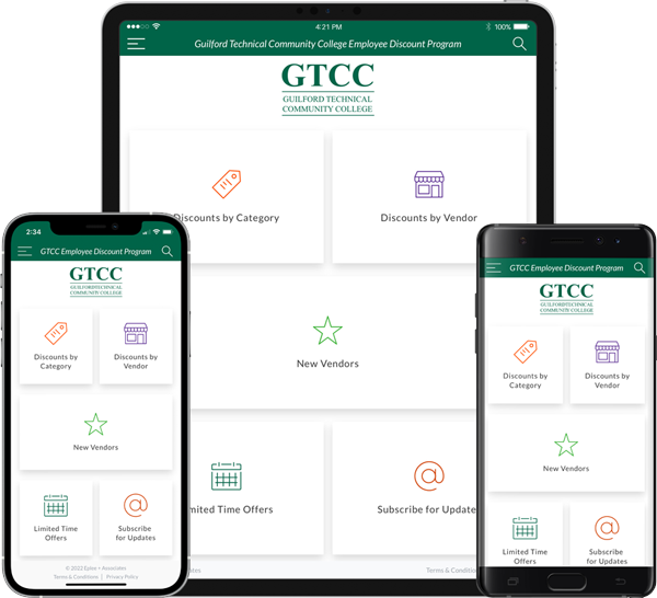 GTCC Employee Discount Program Mobile App Screenshots